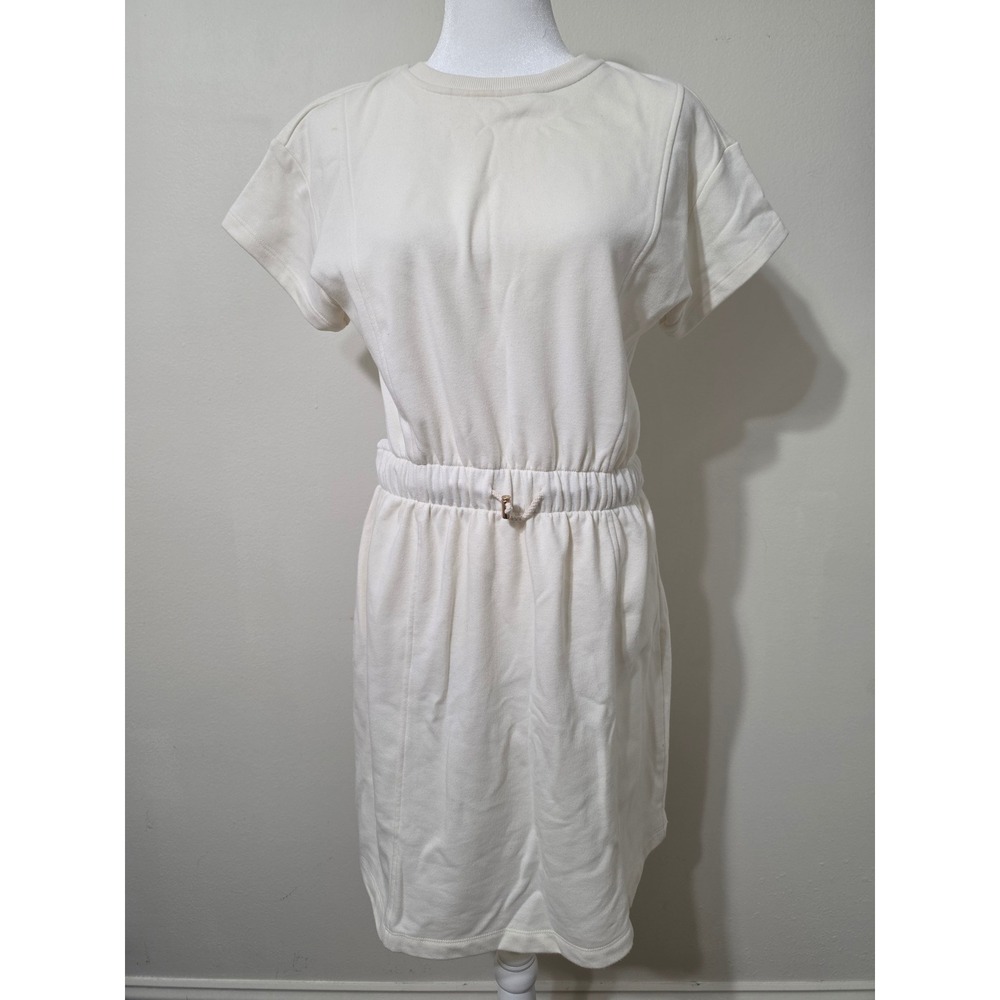 Sonoma Goods For Life Cream Drawstring Waist Sweatshirt Dress Medium